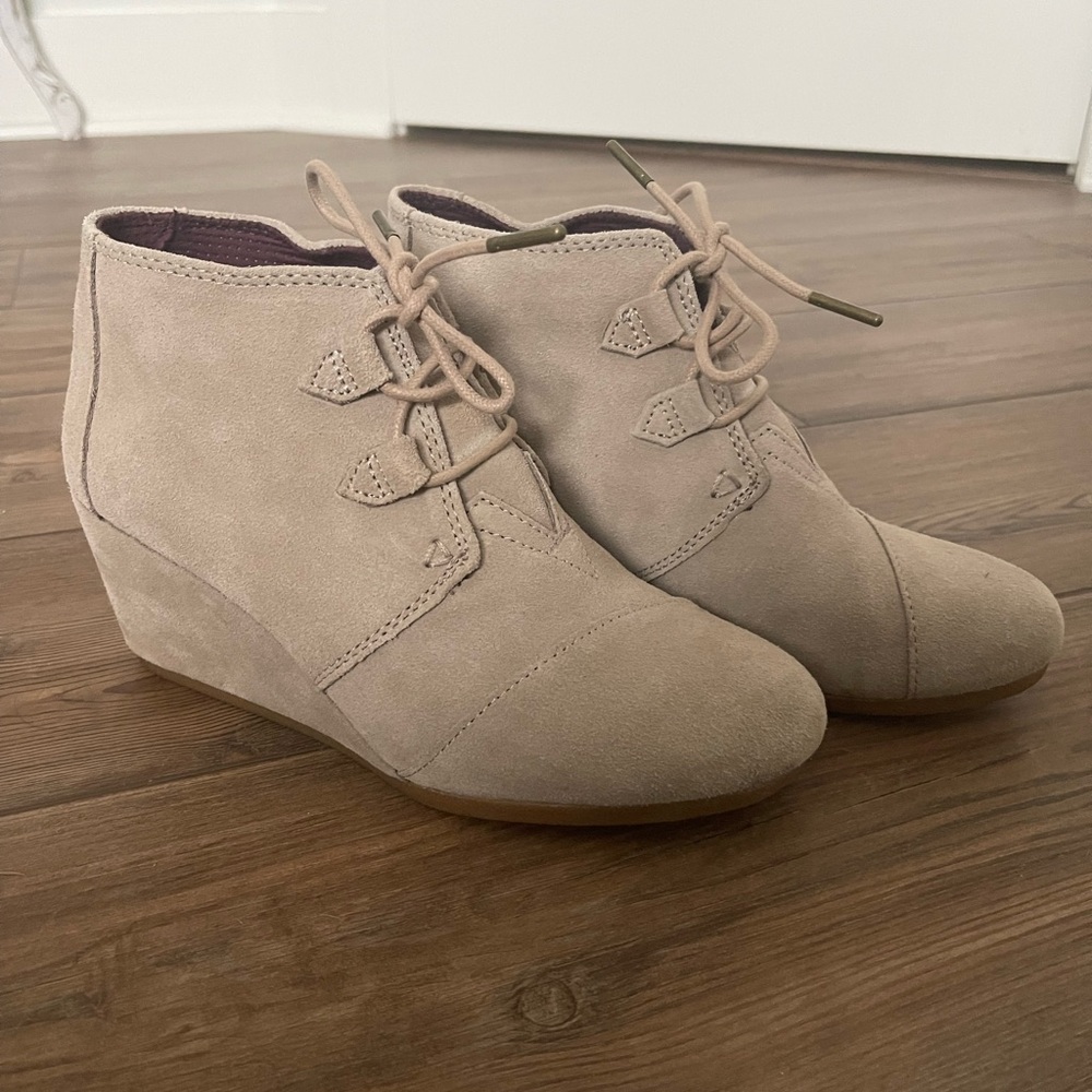 Toms Wedge Lace-up Ankle Boots